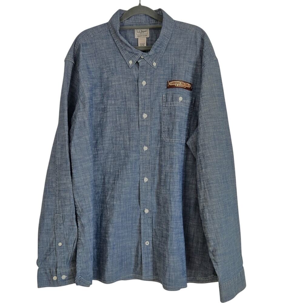 NWT American Heritage Workwear Chambray Classic LL Bean Classic Indigo Shirt XXL